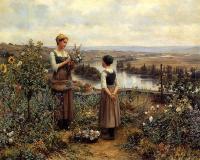 Daniel Ridgway Knight - Picking Flowers